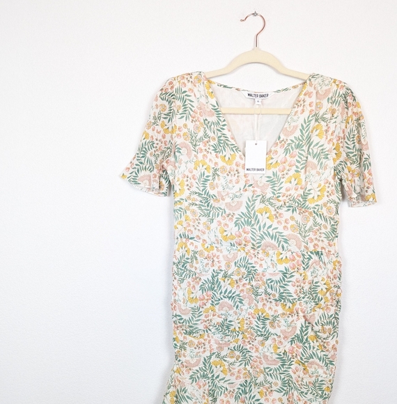 NWT Walter Baker Ecru Josie Floral Print Cotton Mini Dress Size 6 - Picture 3 of 9